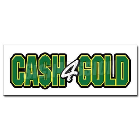 Signmission 12in CASH FOR GOLD sticker pawn shop jewelry store fast cash paid, 12" x 4.5", D-12 Cash for Gold D-12 Cash for Gold